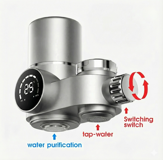 AQUESSENCE Digital Faucet Water Filter